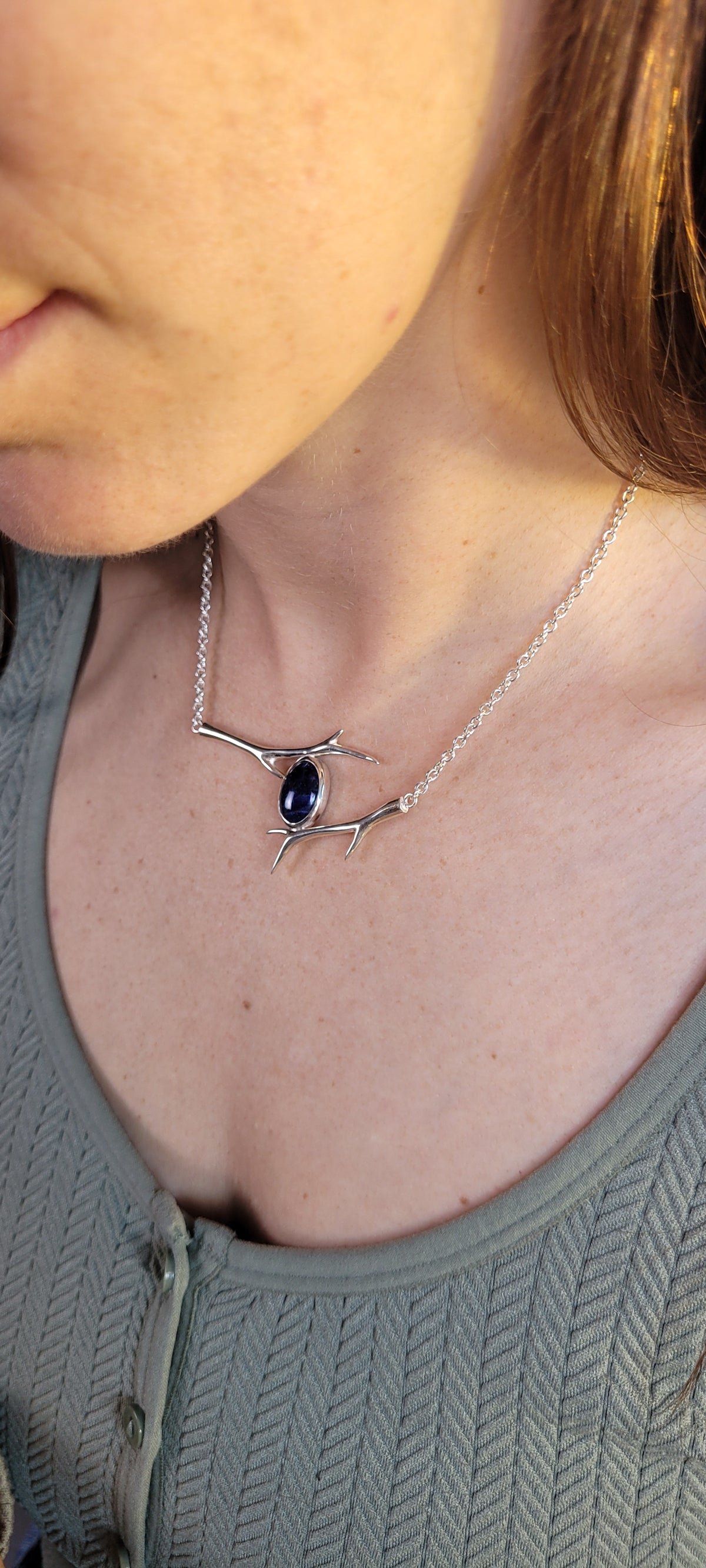 Ontario sodalite and branch necklace