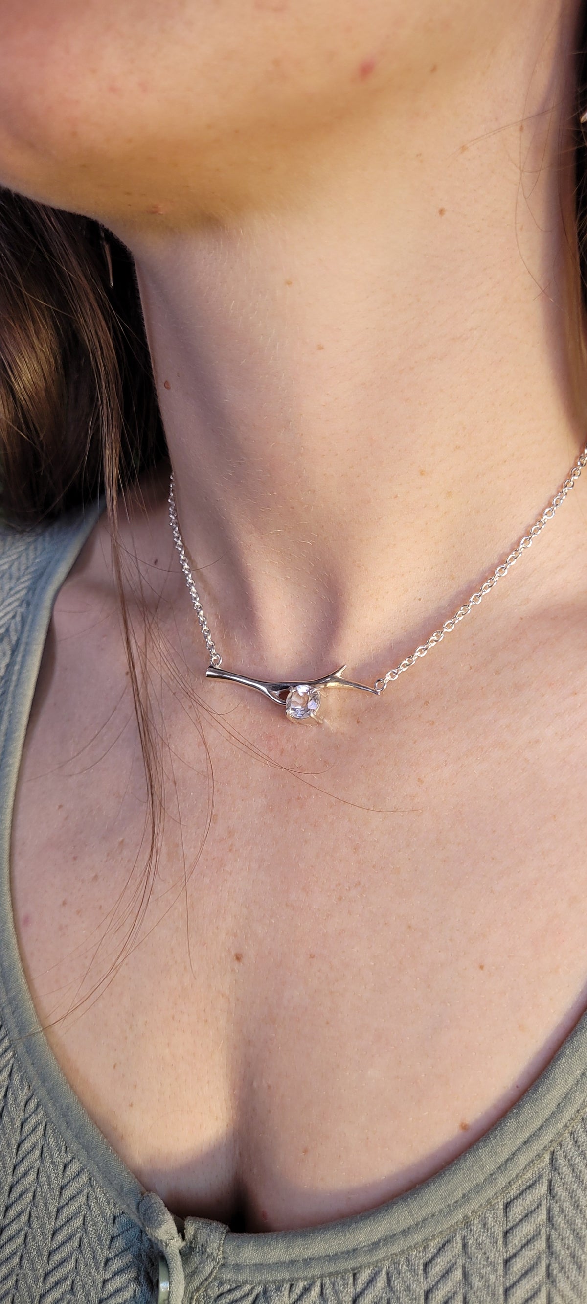 Collier branches et cristal du Lac St Jean