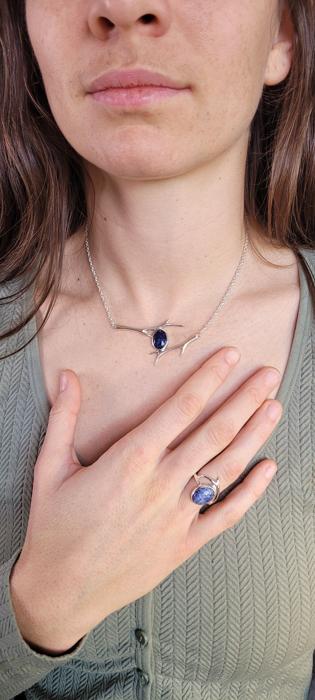 Ontario sodalite and branch necklace