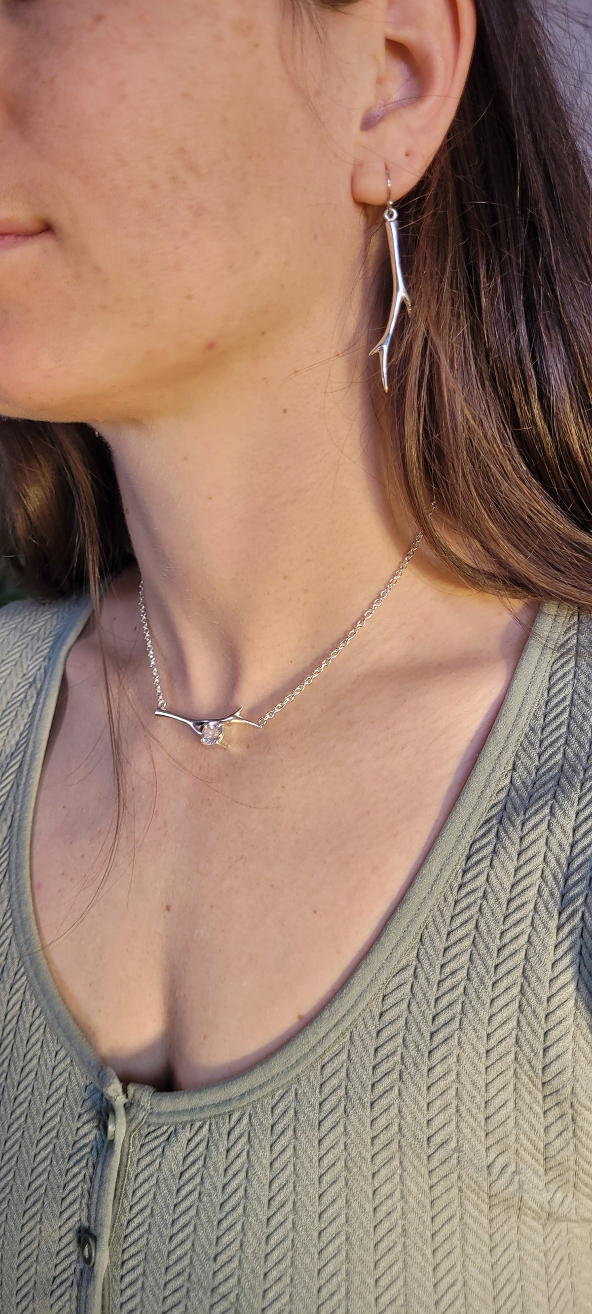 Collier branches et cristal du Lac St Jean
